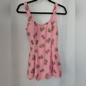 Esther WilliamsPink Pineapple Print Skirted Swimsuit.